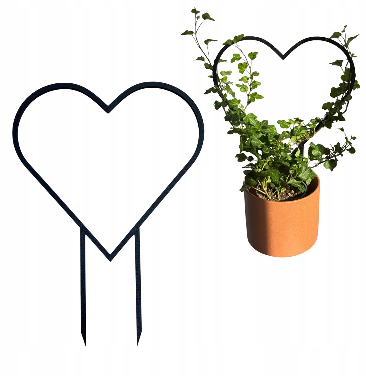 Plantensteun Hart L 33cm - Decoratieve 3D-geprinte klimplantondersteuning