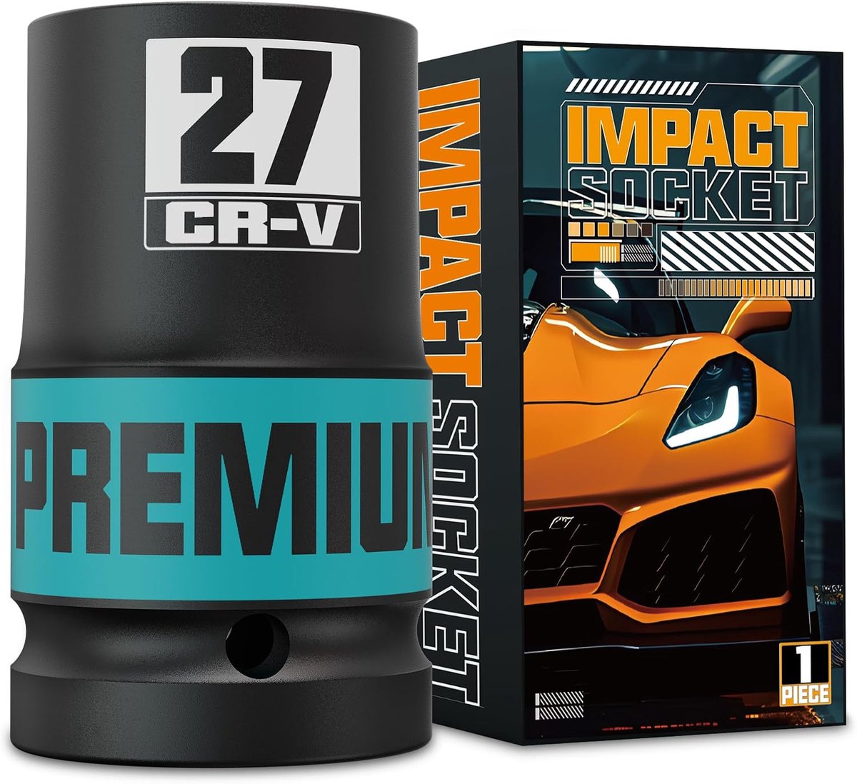 Diepe impact dop 27 mm - 1" - staal - voor moeren en bouten - ShopVlot