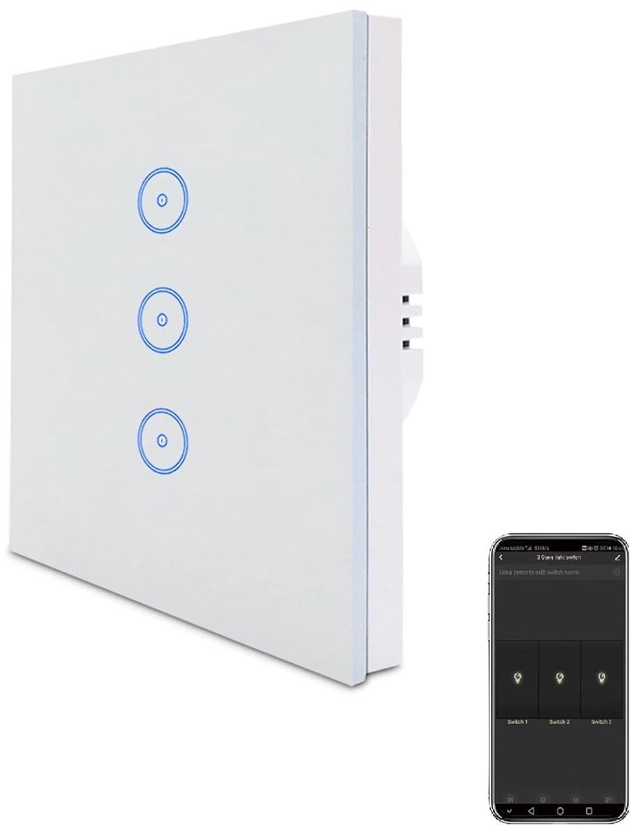 Wifi wandlamp - glas paneel - touchscreen schakelaar - remote control voor slimme verlichting - ShopVlot