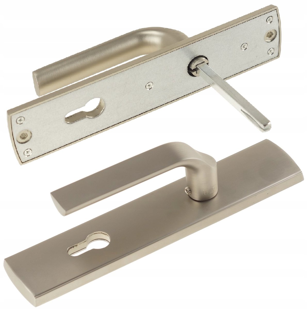 Merkloze Buitendeurkruk Lambda 90mm - Mat Satijn
