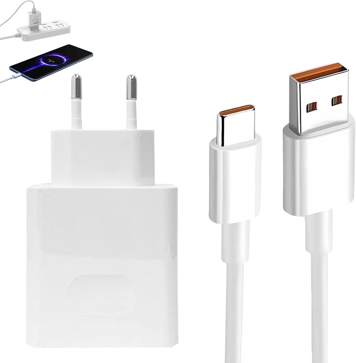 66W oplader - Supercharger voor Magic 7 Lite - 6A 1m USB-C kabel - Snel opladen voor diverse modellen - ShopVlot