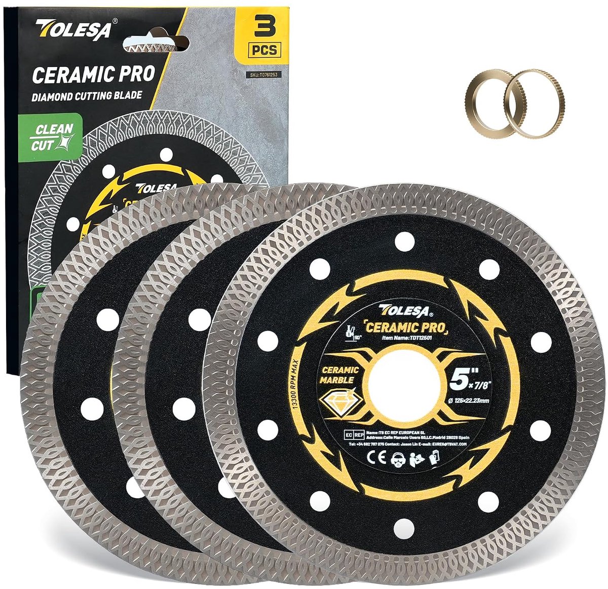 Diamantschijf 125 mm - Extra dun - Voor tegels en natuursteen - Voor nat of droog snijden - ShopVlot