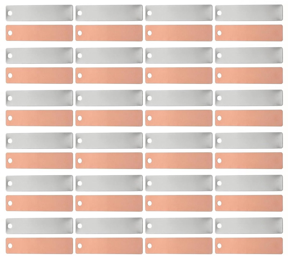 Koperen zinkstrepen 100 stuks - 8 x 40 mm - koper- en zinkmetaal - ideaal voor experimenten - ShopVlot