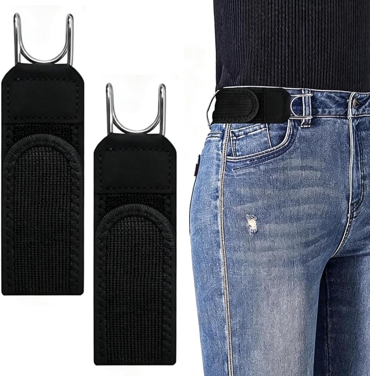 Elastische Riem met Metalen Haken - Unisex Riemhaken zonder Gesp - Onzichtbare Stretch Riemen - Ideaal voor Werk - ShopVlot
