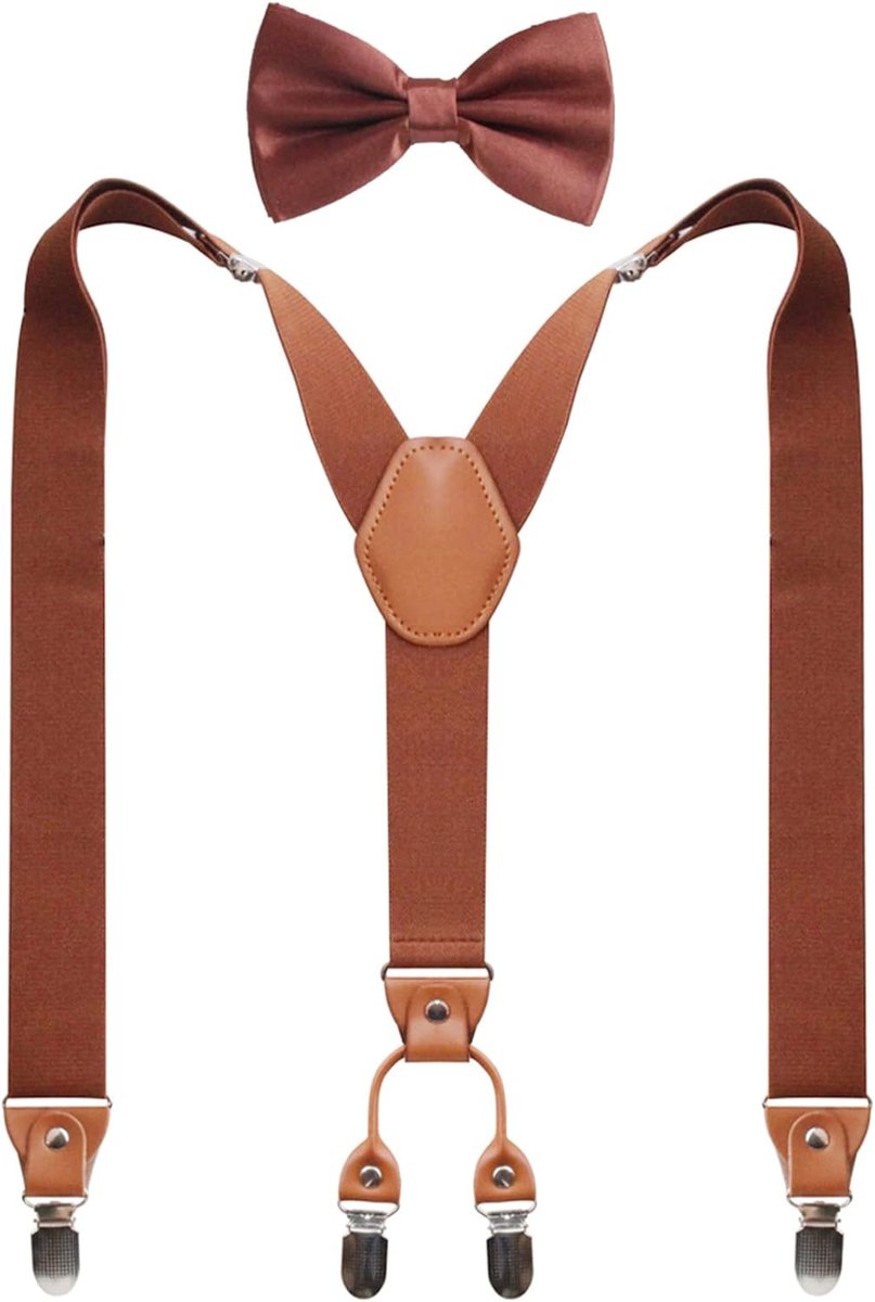 Braces voor mannen en vrouwen - zware elastische brede banden - 4 metalen clips - verstelbaar en sterk - SnelShoppen