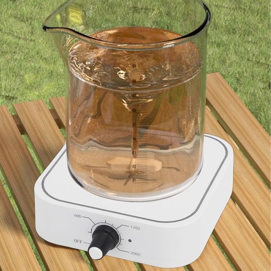 Magnetische Roerder - Roerplaat Mixer - Vloeistoffen Mengen - Draagbaar Compact Ontwerp - 200-2000 RPM - Wit — afbeelding 5