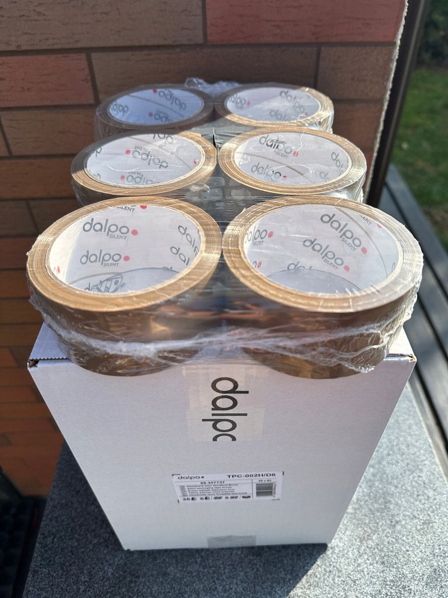 6x Stille Bruine Pakkingstape Acryl 48mm x 60yd - Geruisloos Afröllen