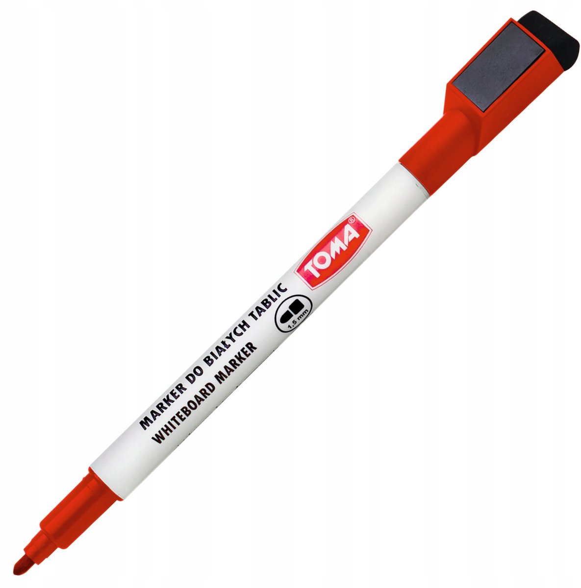 Rode whiteboardmarker met magneet en gum - sneldrogend