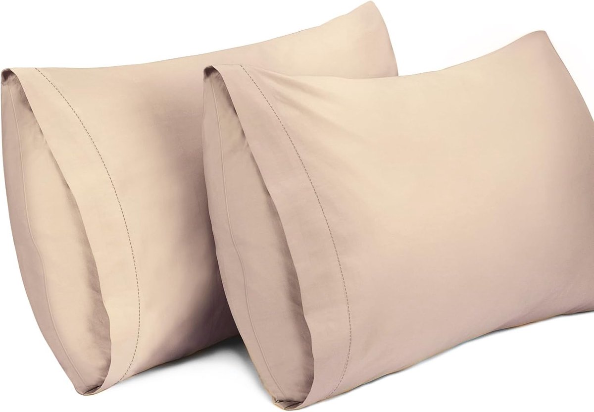 Kussenslopen, 100% Katoen Ademende Kussensloop Pillow Cover, 50 x 80 cm, Lichtkoffie