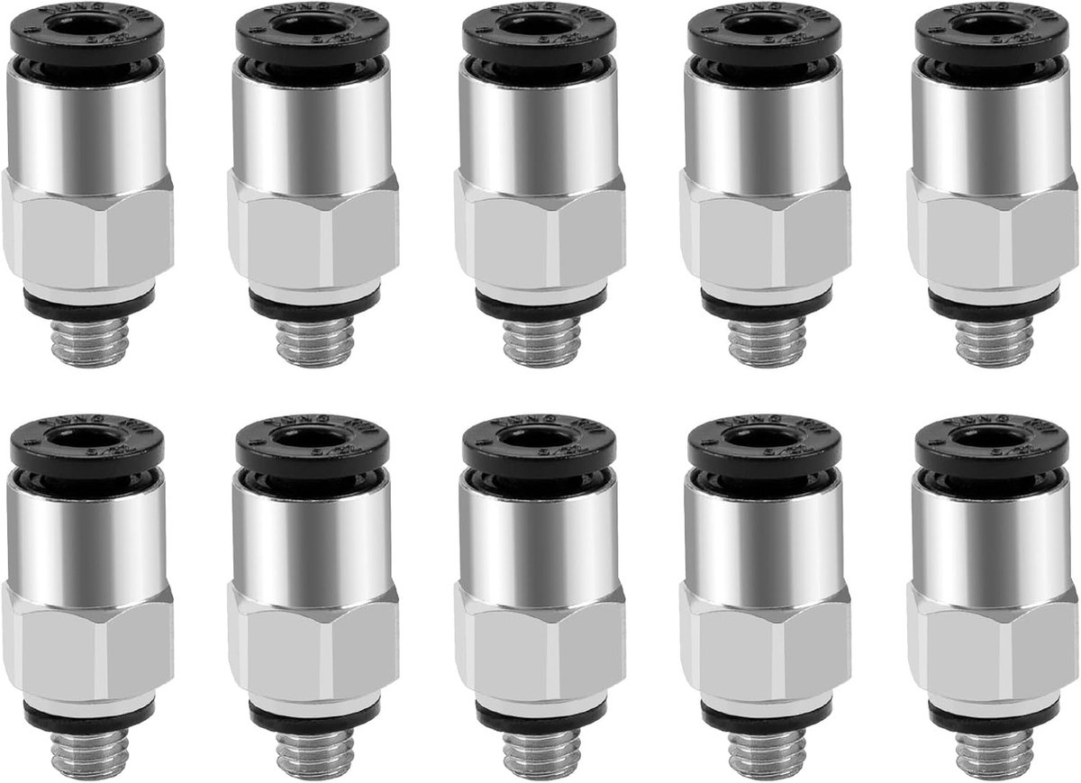 Rechte pneumatische druk om snel te verbinden fittingen, PC4-M5, M5 buitendraad connector, 4 mm buis OD, 10 stuks