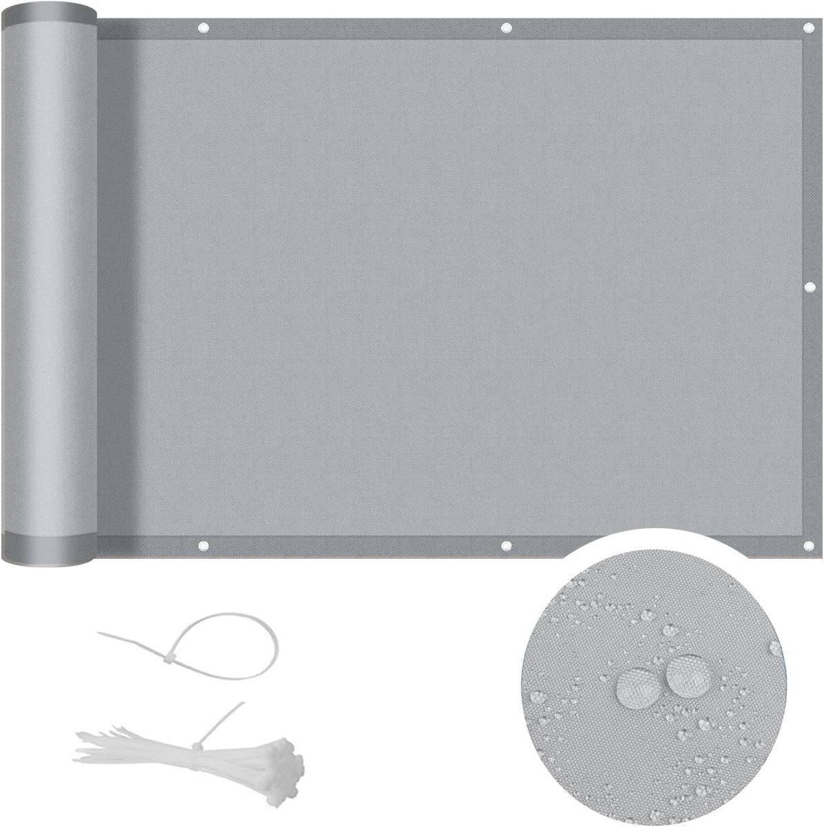 Area Balkonscherm balkonbekleding,inkijkbescherming,uv-bescherming,1x5m，water- en winddicht,Grijs