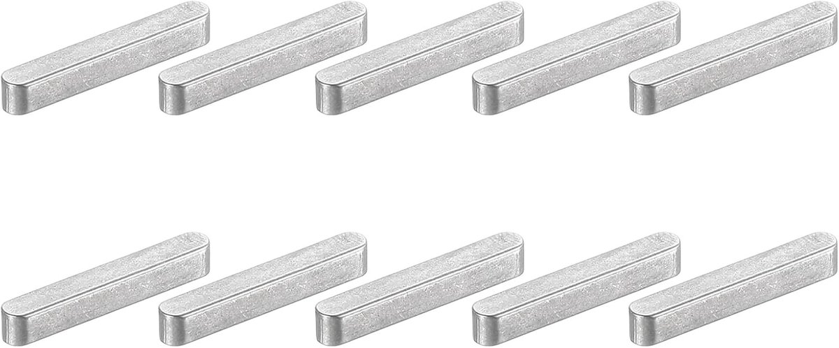 10 stuks veersleutels met rond uiteinde, 3 x 3 x 20 mm, roestvrij staal, professioneel, parallelle sleutel voor aandrijfas voor industrie en mechanica, bevestigingen