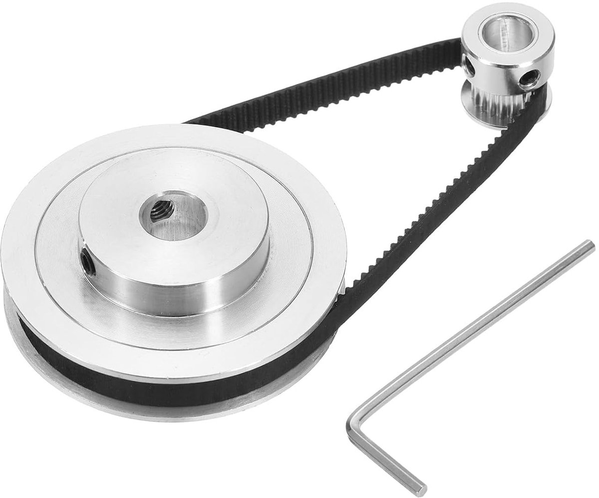 GT-2 synchrone wiel 20 & 80 tanden 8 & 10 mm gat, tandriemschijf van aluminiumlegering met 1 stuk lengte 250 mm breedte 6 mm riem voor 3D-printer, CNC-machine (20-80T-8&10B-6)