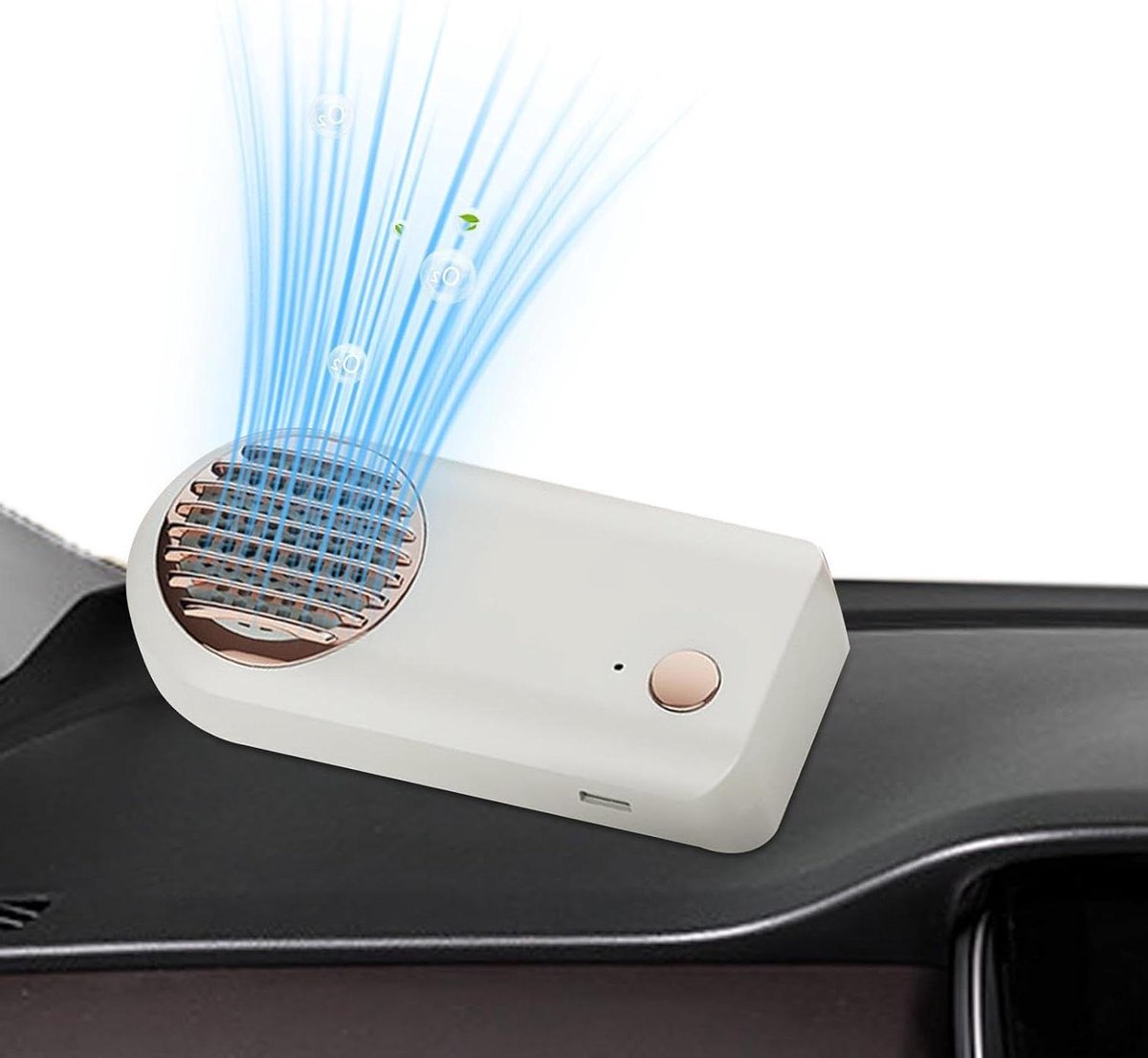 Auto Luchtreiniger - Luchtverfrisser Ionisator - Frisse Lucht - Veilig Klemsysteem - 1200 mAh Batterij - Wit