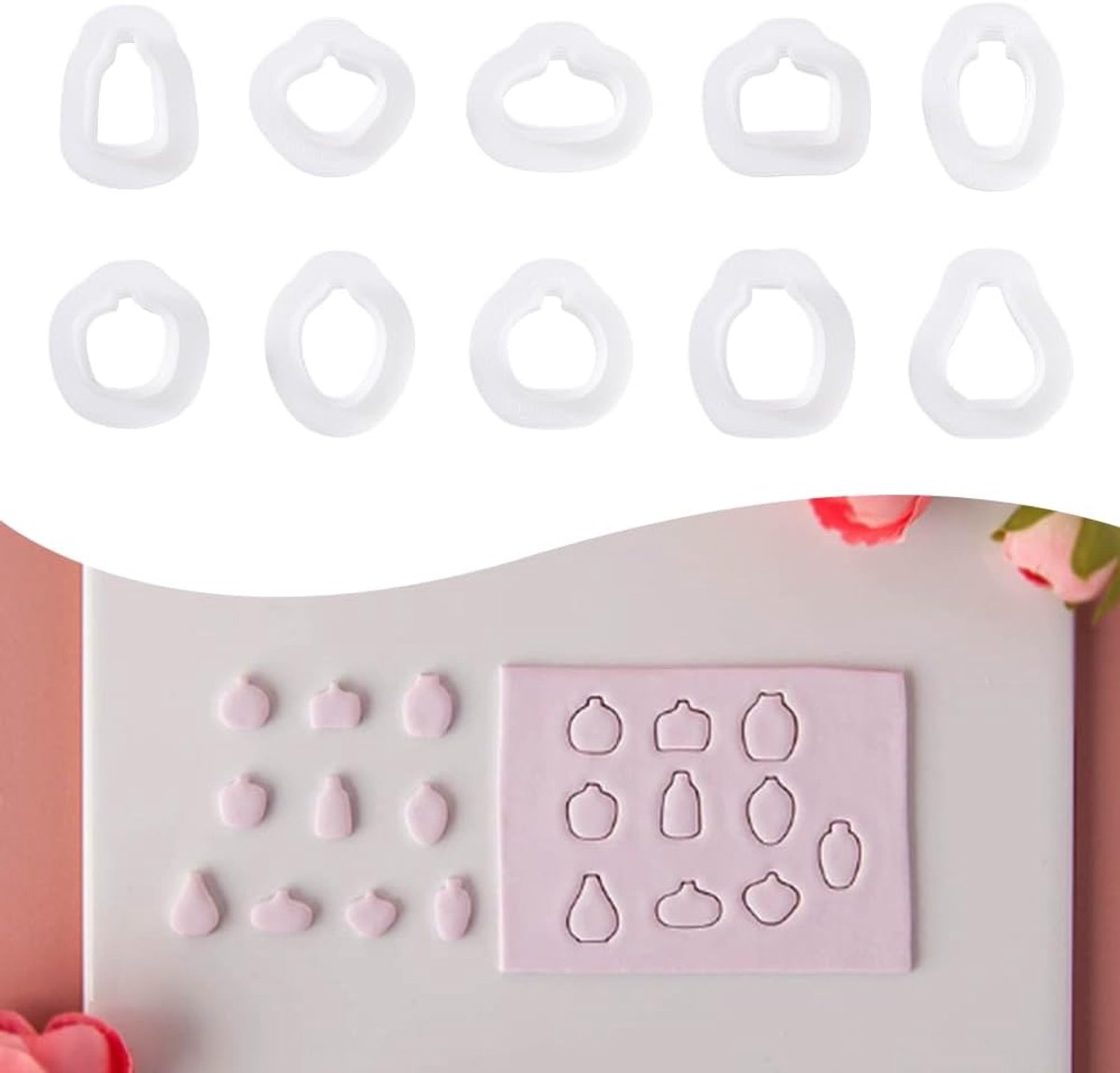 10 Stuks Polymeerklei Snijder Vaasvormige Plastic Vormen Dangle Oorbel Snijders Versierde Lijst Diverse Vormige Flessen Oorbellen Bevindingen Accessoires voor Oorbellen Sieraden Maken