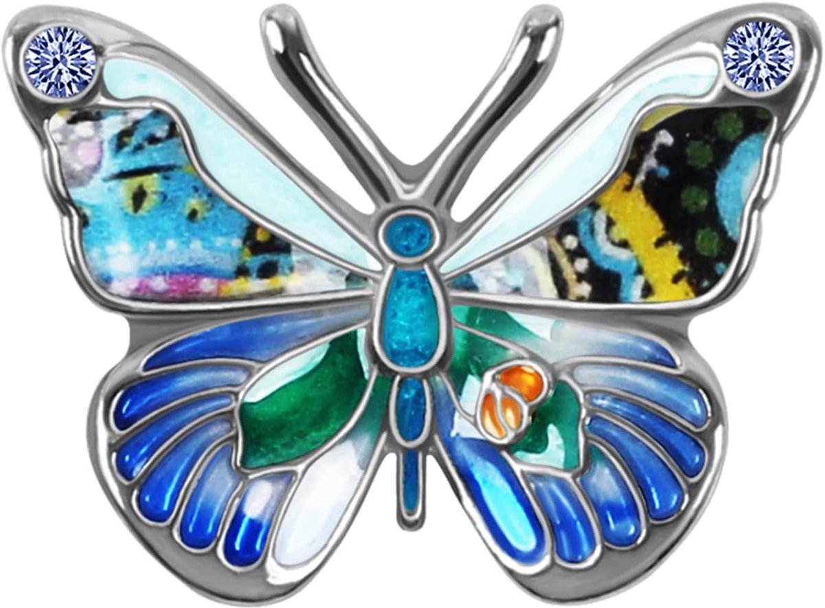 Crystal Rhinestone Vlinder Broche Pin Voor Vrouwen Meisjes Lente Zomer Insect Revers Sjaal Kleding Decoratie Emaille Sieraden Gift