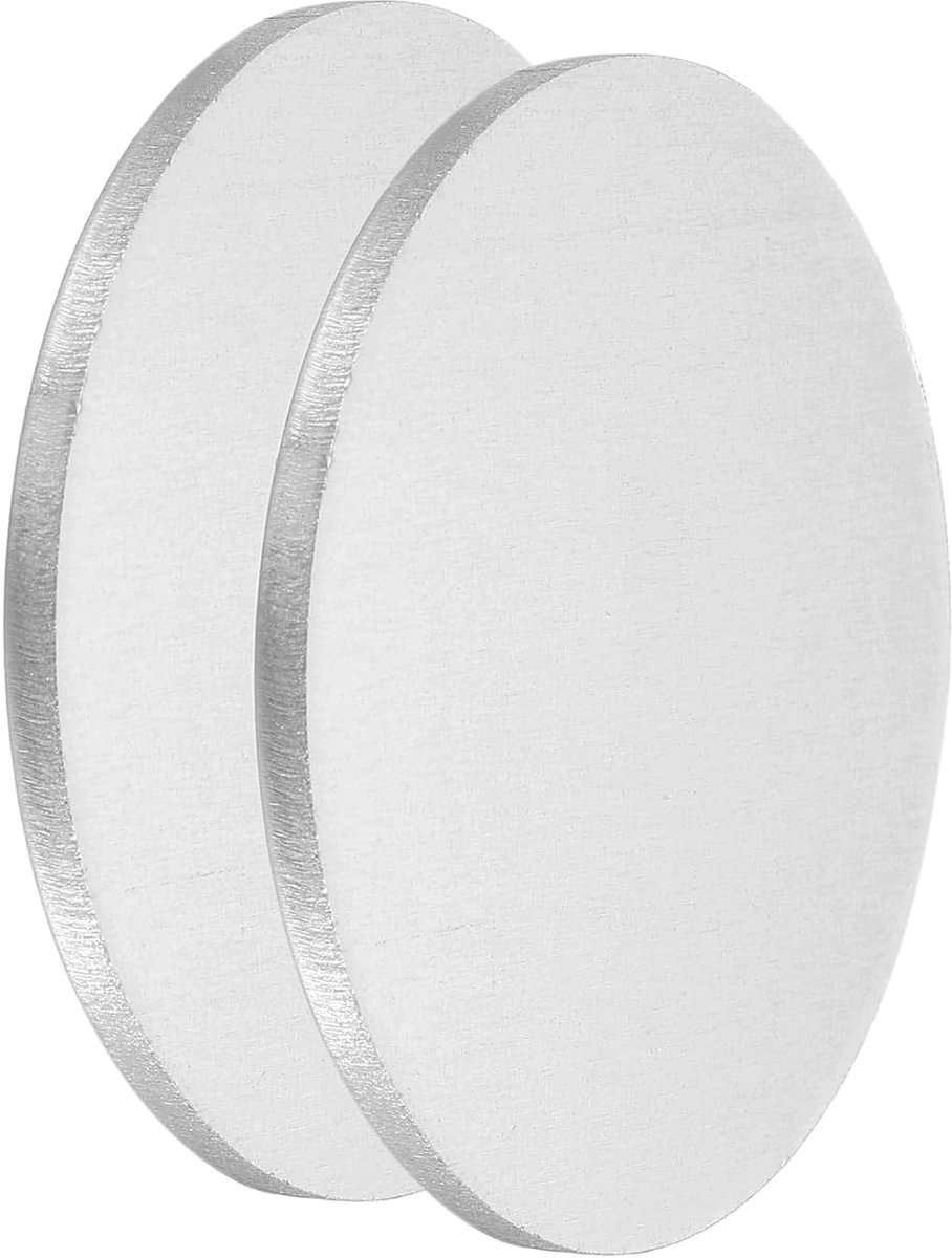 2 aluminium schijven, diameter 50 mm, dikte 2 mm, aluminium cirkelplaten 6061, ronde platen voor metaaldruk