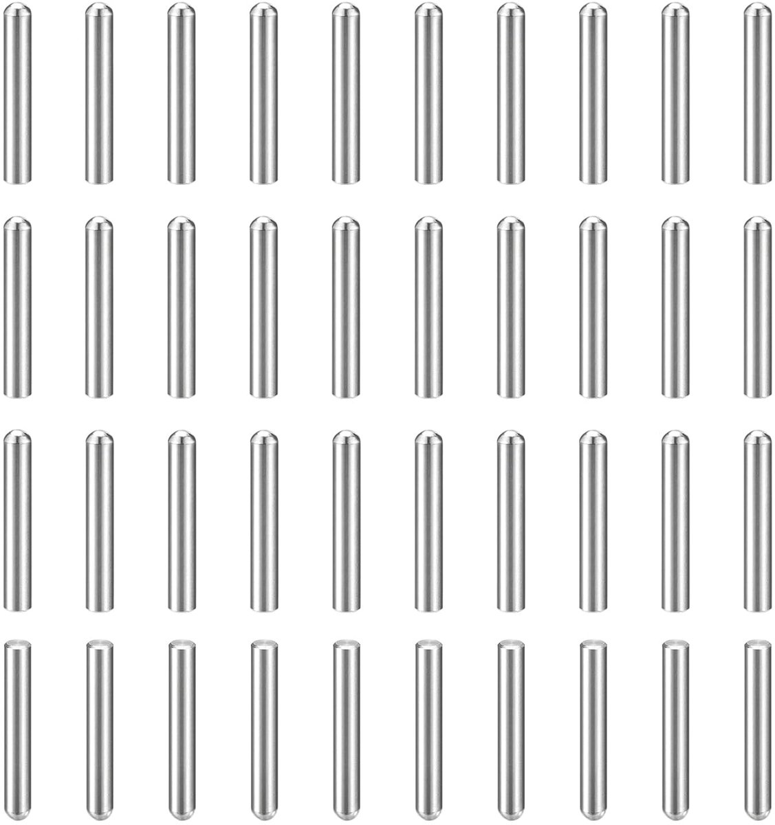 70 stuks cilinderstiften, 2,4 mm x 16 mm metalen pen, 304 roestvrij staal, cilindrische ronde kop, plugpennen paspen voor gereedschapsbouw, machinemontage en apparatuur