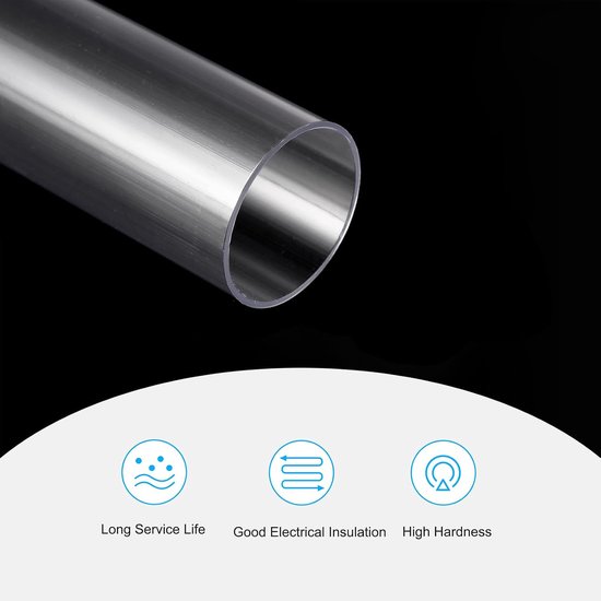 Sourcing map Kunststof buis stijve polycarbonaat ronde buis helder 30 mm binnendiameter 1,3 inch (32 mm) buitendiameter.17 inch (425 mm) hoog effect voor verlichting modellen waterleidingen van Sourcing Map — afbeelding 4