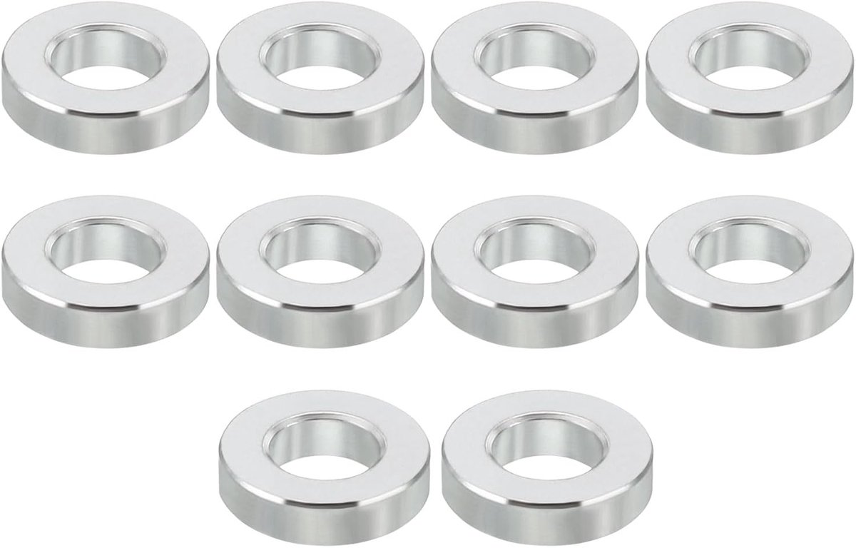 M6 Aluminium Spacers, 10 Stks Metalen Spacer Aluminium 6.2mm ID x 12mm OD x 3mm L Aluminium Spacer Schroef Standoff Ronde voor 1/4 "of M6 Schroefbouten