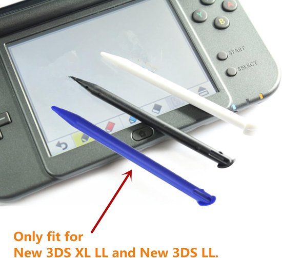 3 stuks kunststof reserve-touchscreen-stylus-pen, compatibel met Nintendo New 3DS XL, New 3DS LL (wit) — afbeelding 4