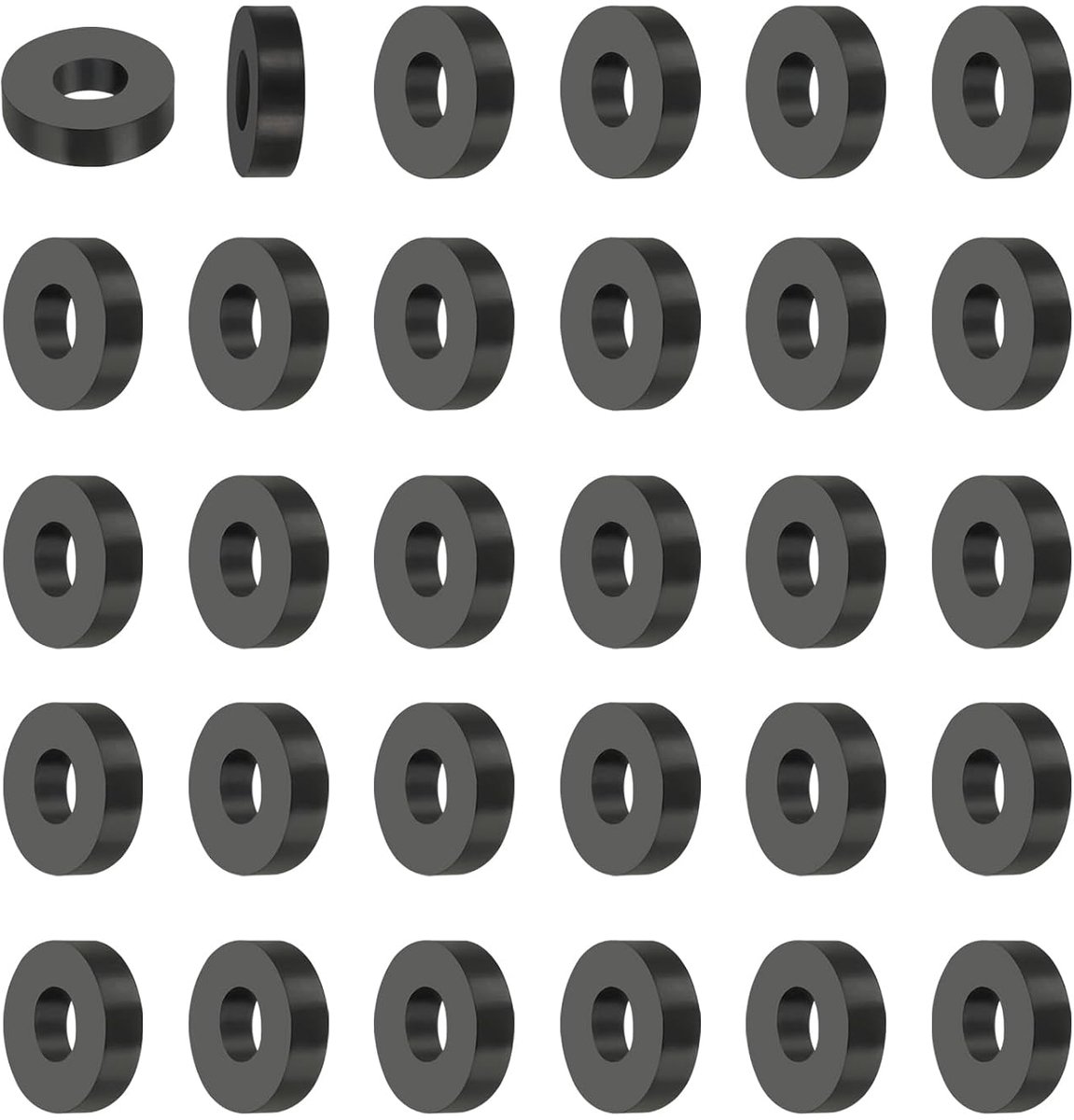 30 stuks rubberen sluitringen met gat, ID 5 mm OD 13 mm hoog, 3 mm rubberen afdichting, rond, geluidsdemping, platte afdichting voor auto, motormontage
