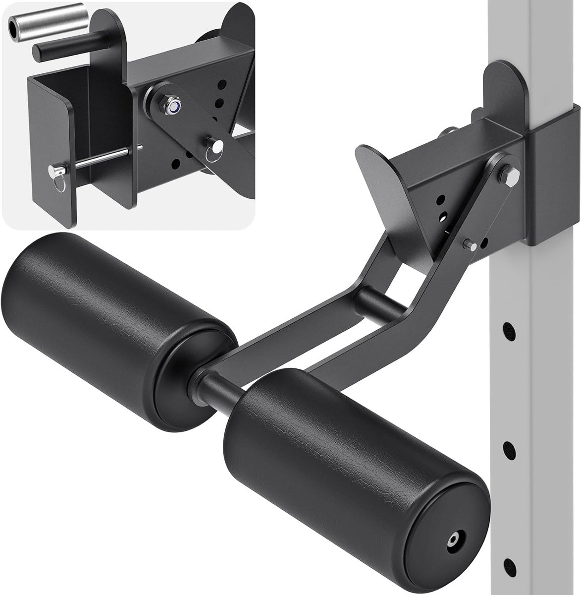 Beenverlengstuk voor powerracks, compatibel met 2" x 2" & 3" x 3" frames, 5/8" of 1" gat - verstelbare beenhold down met schuimrollen voor intensieve krachttraining en beentrainingen