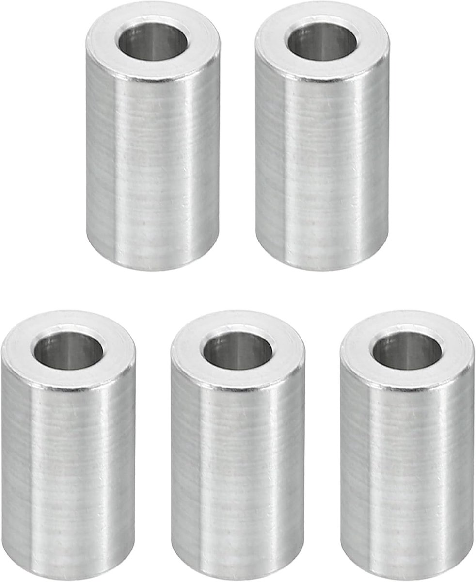 M5 Aluminium Spacers, 5 Stks Metalen Spacer Aluminium 5.2mm ID x 10mm OD x 16mm L Aluminium Spacer Schroef Standoff Ronde voor 1/5 "of M5 Schroefbouten