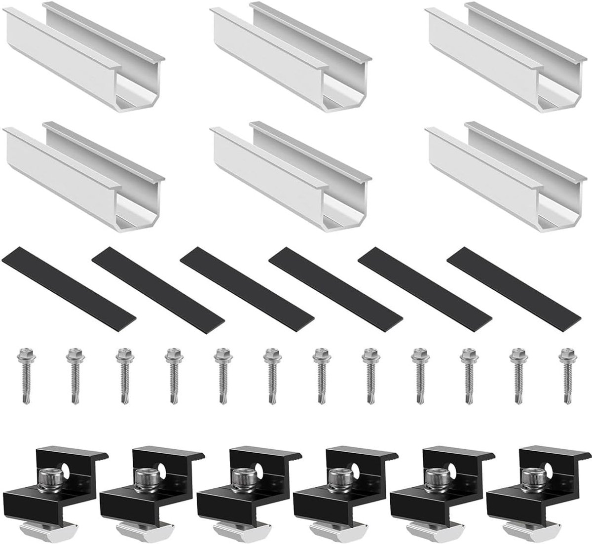 Zonnepaneel Beugel Kit 30-35mm - Verstelbare 2 PV-modules - Corrosiebestendig aluminium - ShopVlot