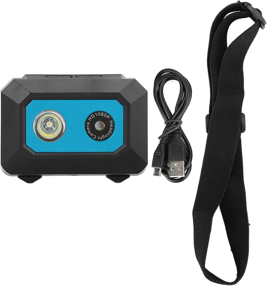 SnelShoppen - Video Camera Vlogging Camera Actie Camera Ultra HD 1080p Hoofdmontage Sport Camera voor Avonturen - Zwart Blauw