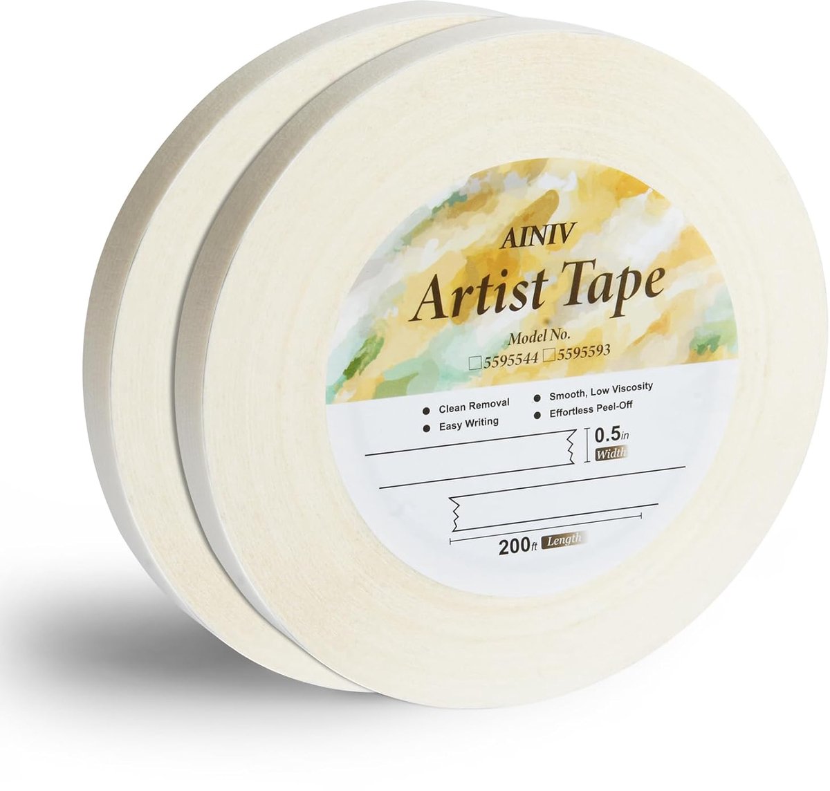 Plakband voor kunstenaars 1,27 cm - middelklevend - ideaal voor aquarelschilderen - 2 stuks - ShopVlot