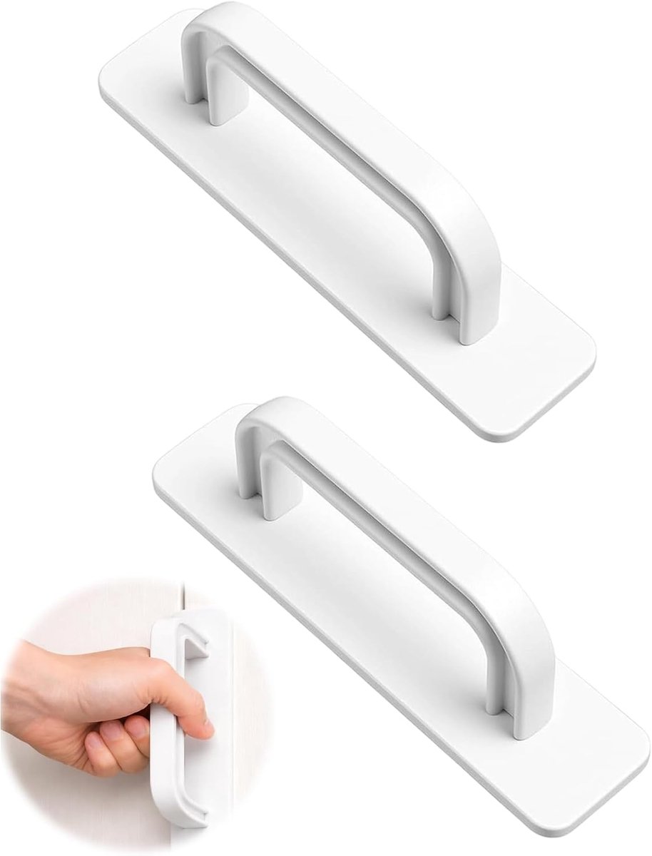 Zelfklevende Handgrepen 10 x 1 cm - Wit - Geen Boren - Ideaal voor Keukenkasten - ShopVlot