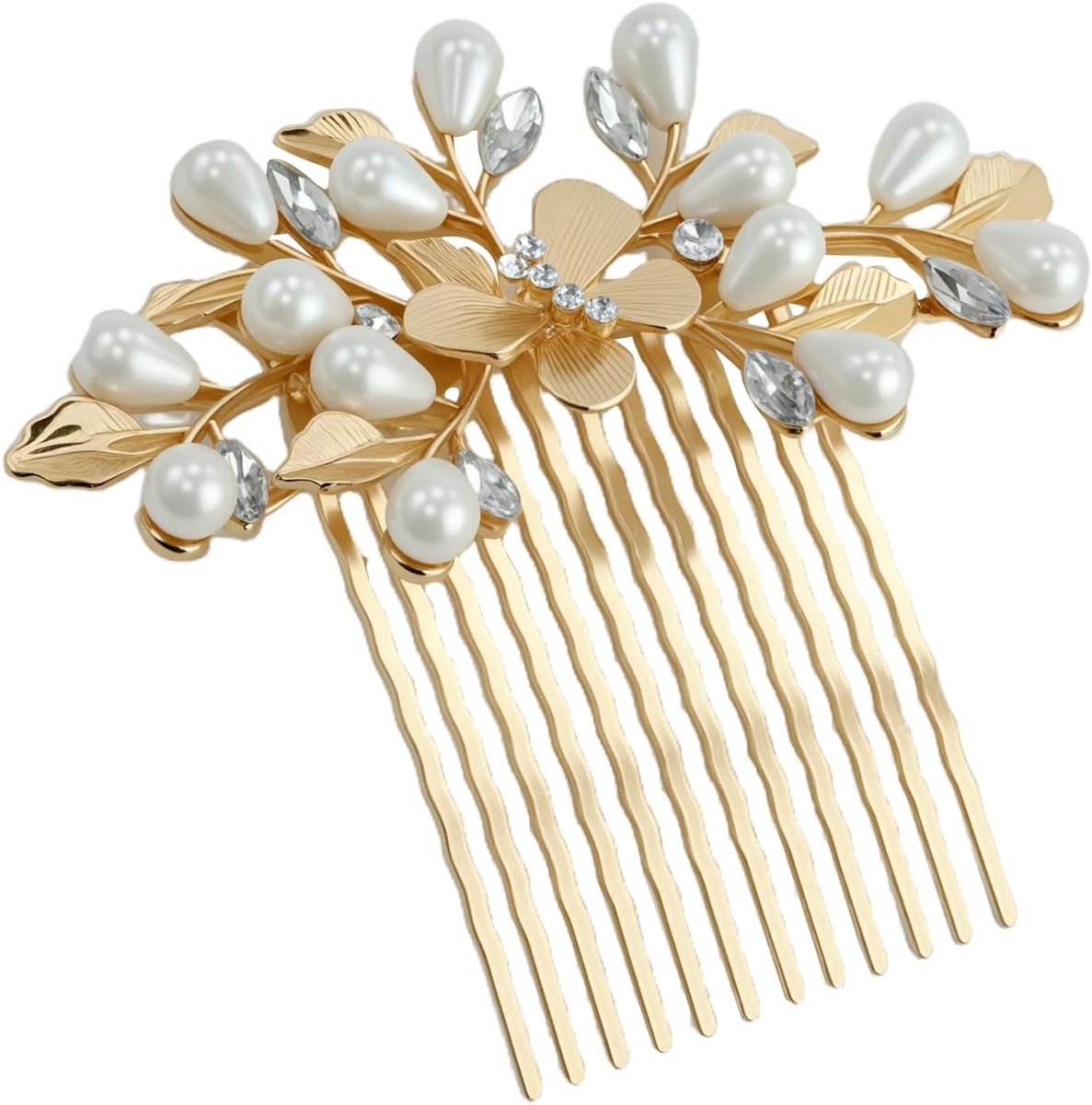 Haarkam 8cm - Goud - Elegante Franse Twist - Voor speciale ceremonies - ShopVlot
