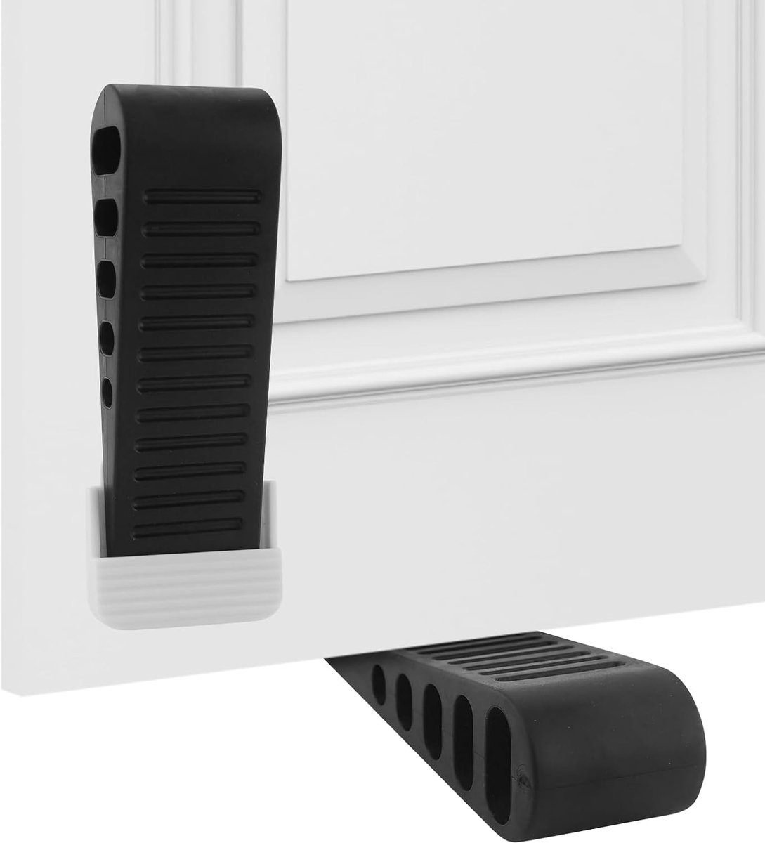 Deurstopper 2 Stuks Zwart - Antislip Rubber - Inclusief Wandbeschermers - Ideaal voor Kinderen - ShopVlot