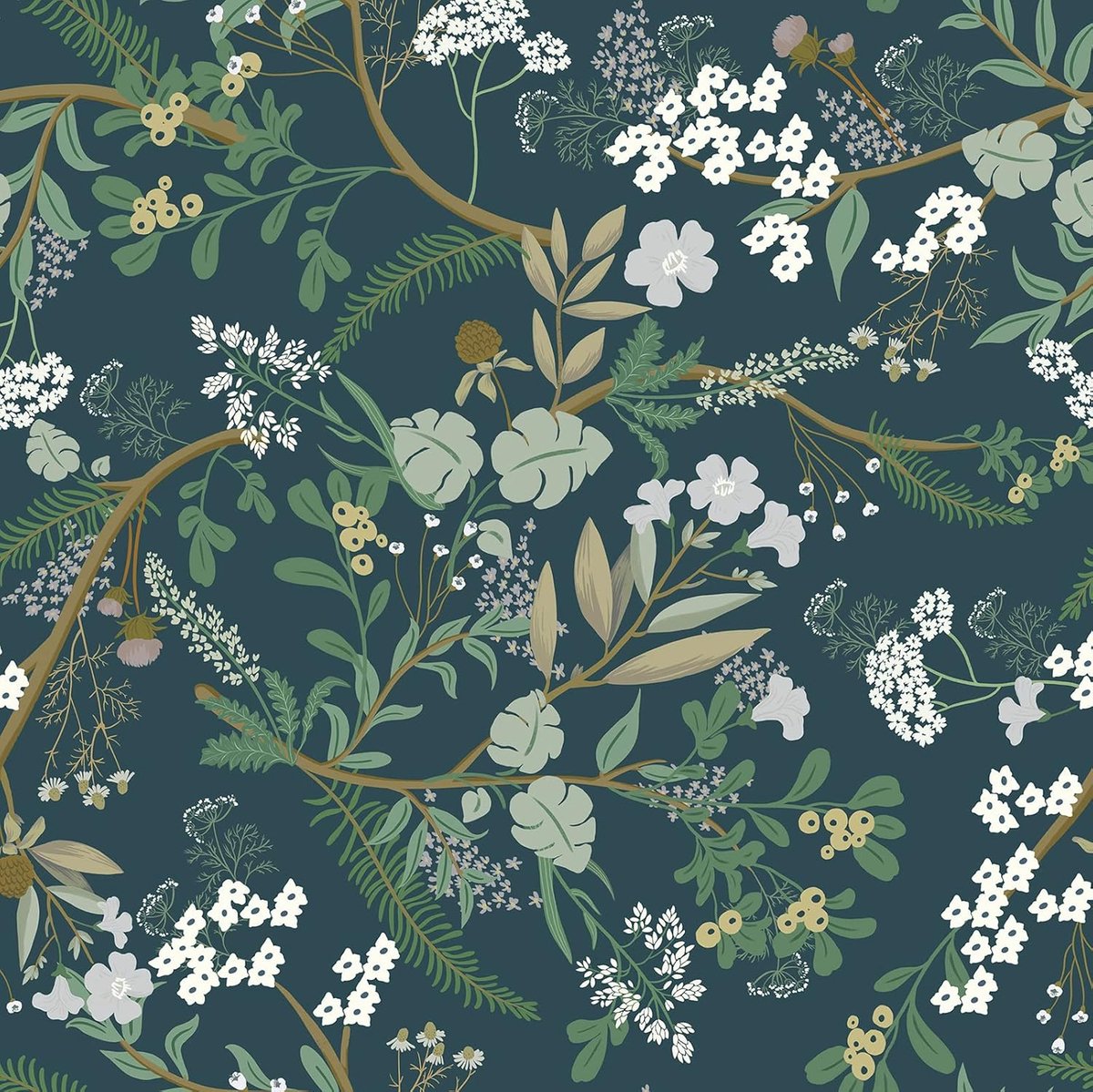 SnelShoppen - Zelfklevend Behang 40 x 300 cm Bloemen Bladeren Groen Wanddecoratie Vinyl Voor Woonkamer Slaapkamer Keuken Meubels