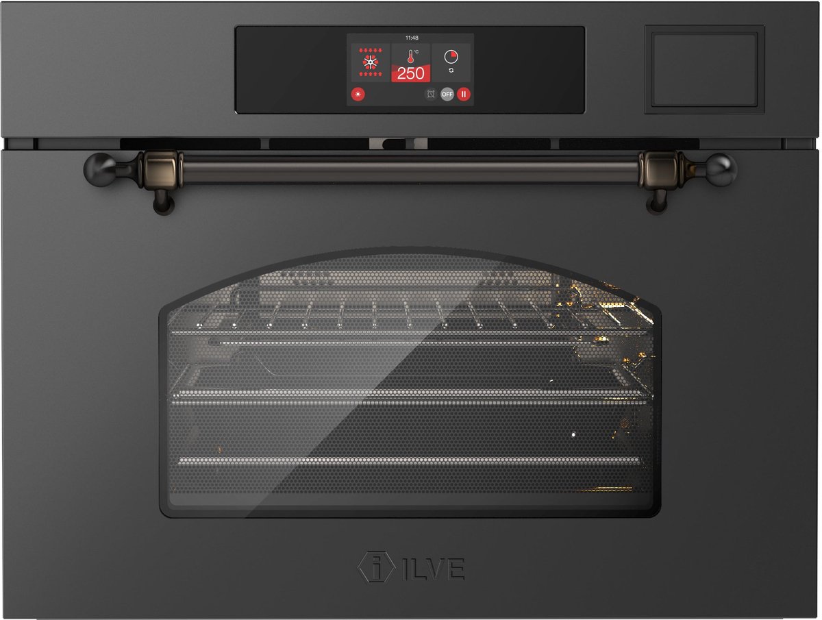 ILVE Compact 45cm 3 in 1 oven/stoom/mag Nost. Mat Grafiet Brons - Inbouw