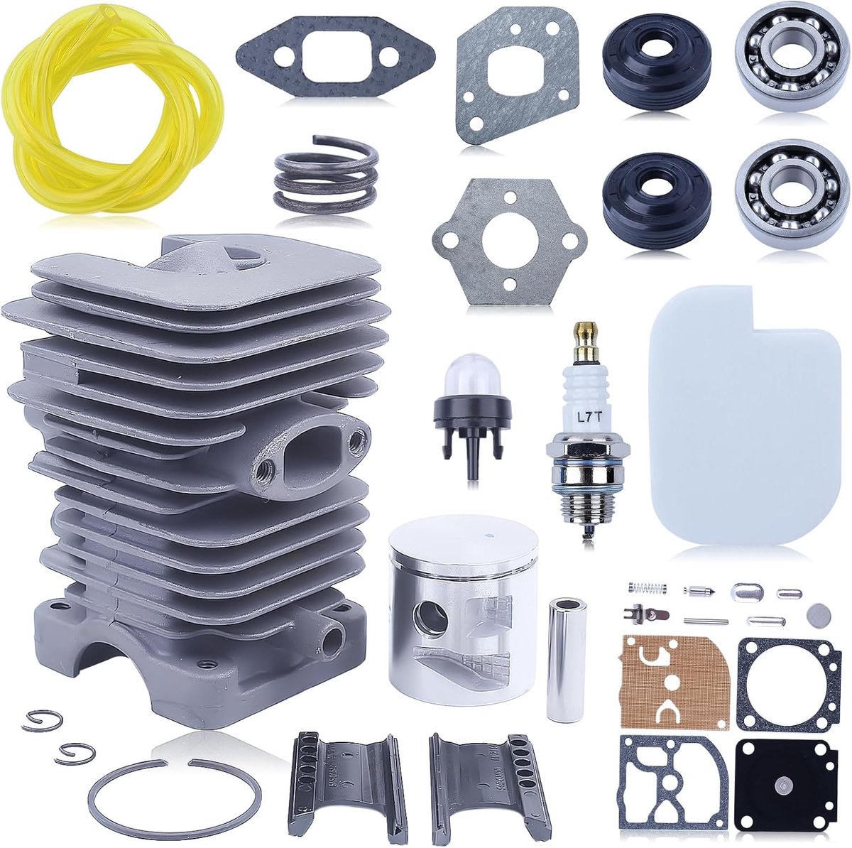 Cylinder kit 41 mm - Voor Poulan P3314 P3416 P3816 P3516PR - Inclusief carburetor reparatieset - ShopVlot