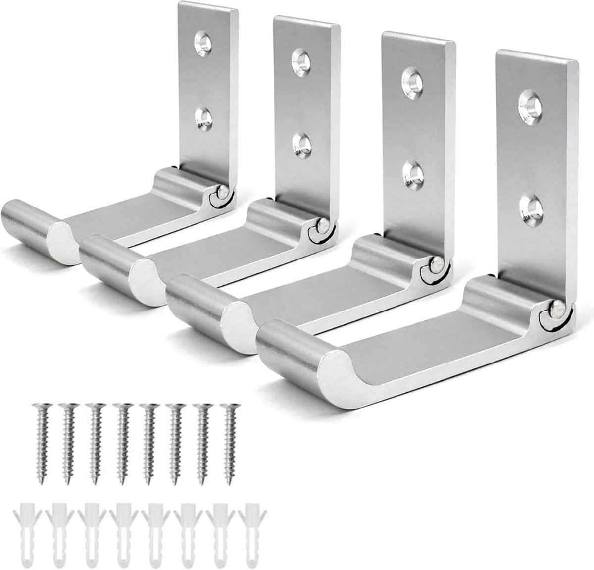 Kledinghaken wandmontage - 90° opvouwbaar - aluminium - ruimtebesparend voor badkamer, keuken, slaapkamer, kantoor - ShopVlot