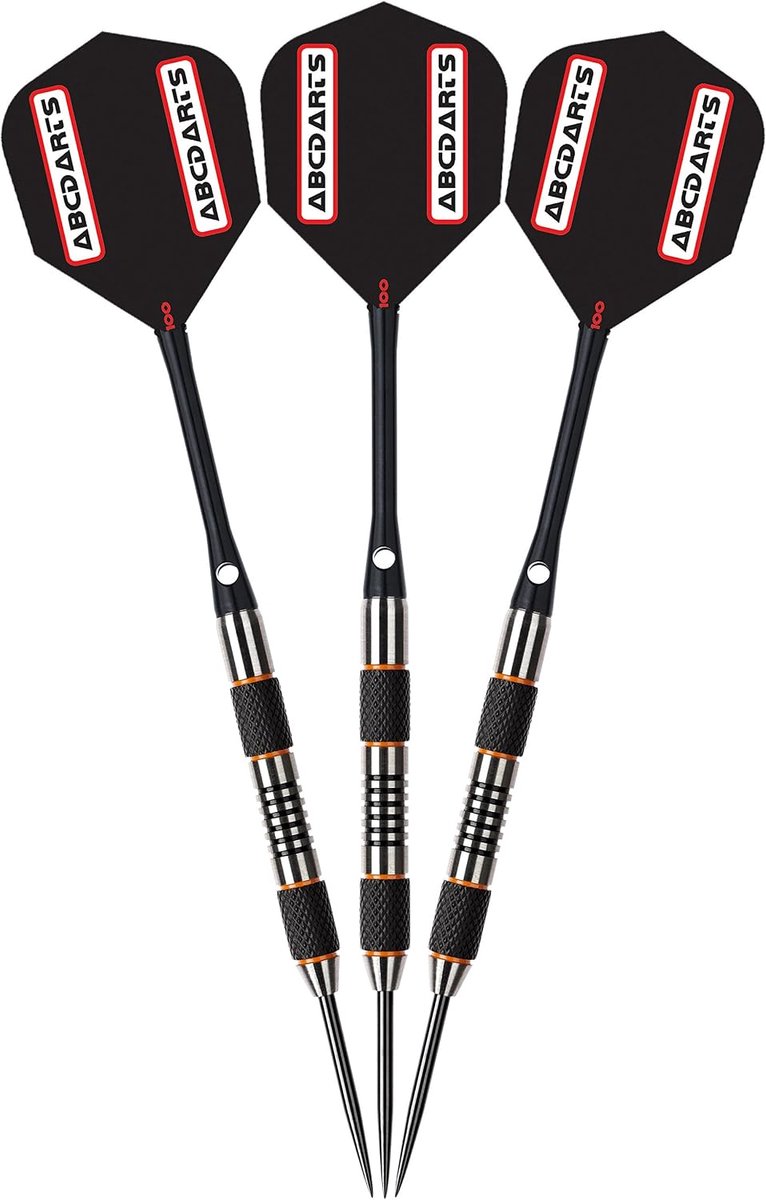 Darts 24 gram - 90% tungsten - zwarte en oranje barrel - professionele precisie - ShopVlot
