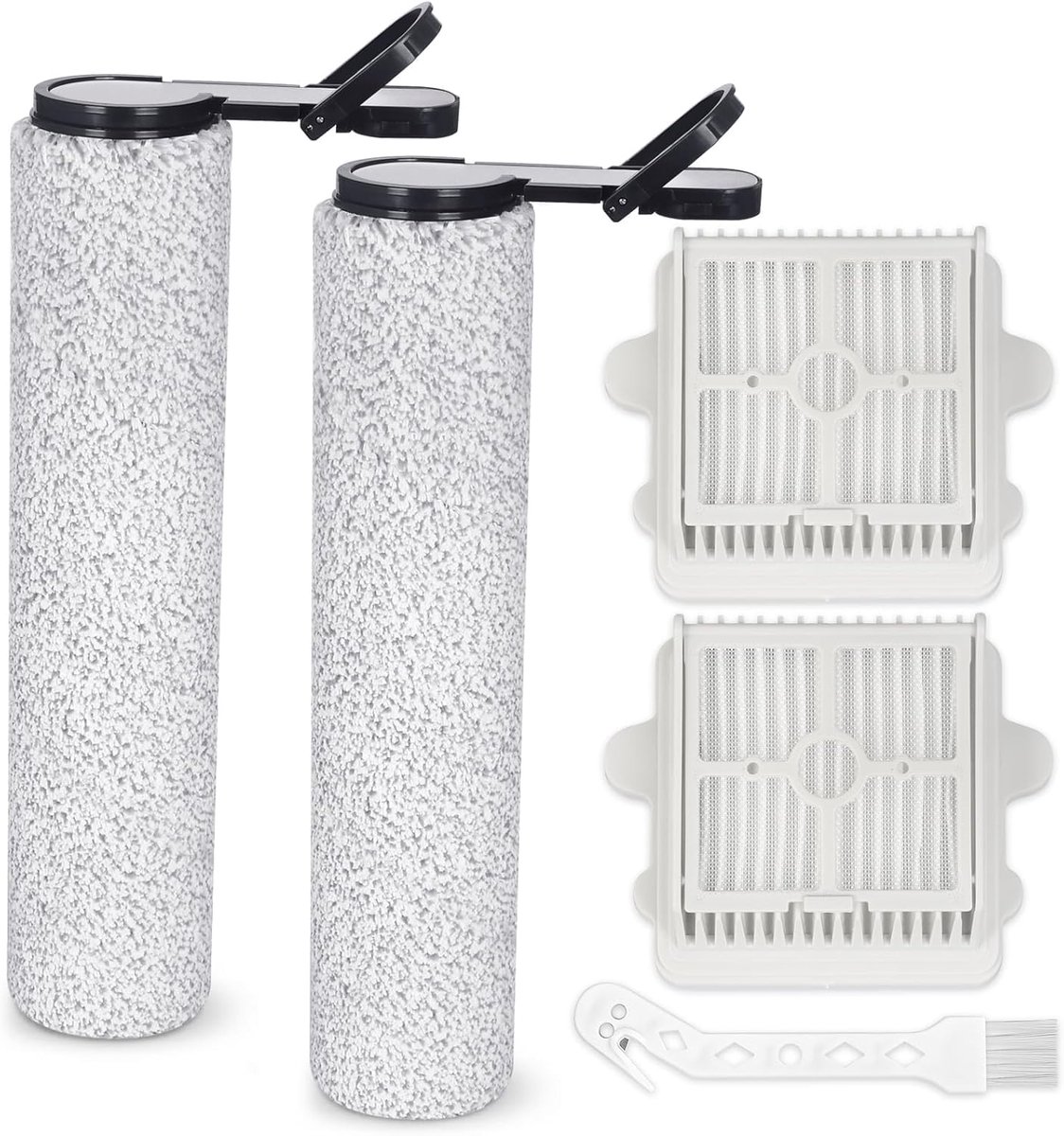 Borstel en Filterrol voor Roborock F25 - 2 Borstels + 2 HEPA Filters - Geschikt voor Droog en Nat Gebruik - ShopVlot