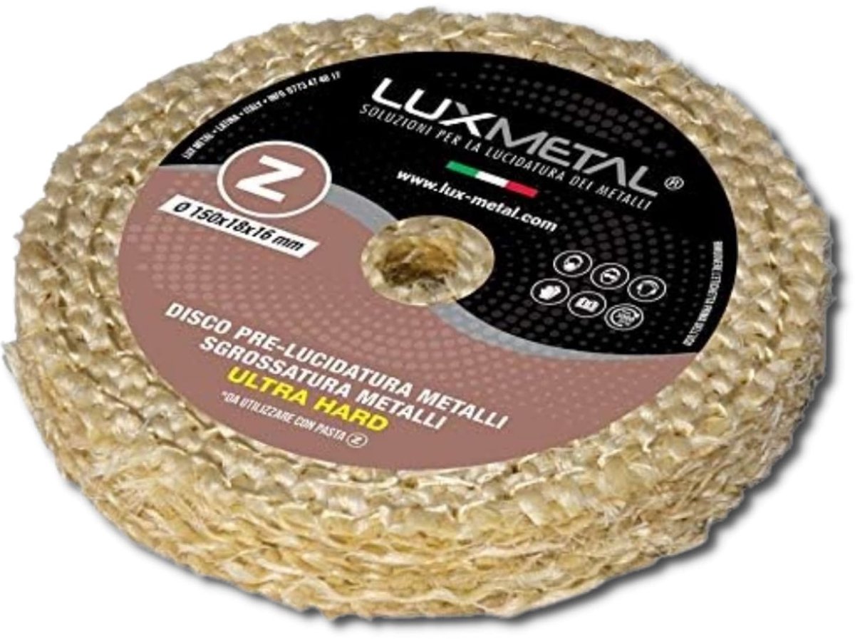 Sisal reinigingsschijf 150mm - ultra hard - voor metal - polijsten van chroom en RVS - ShopVlot