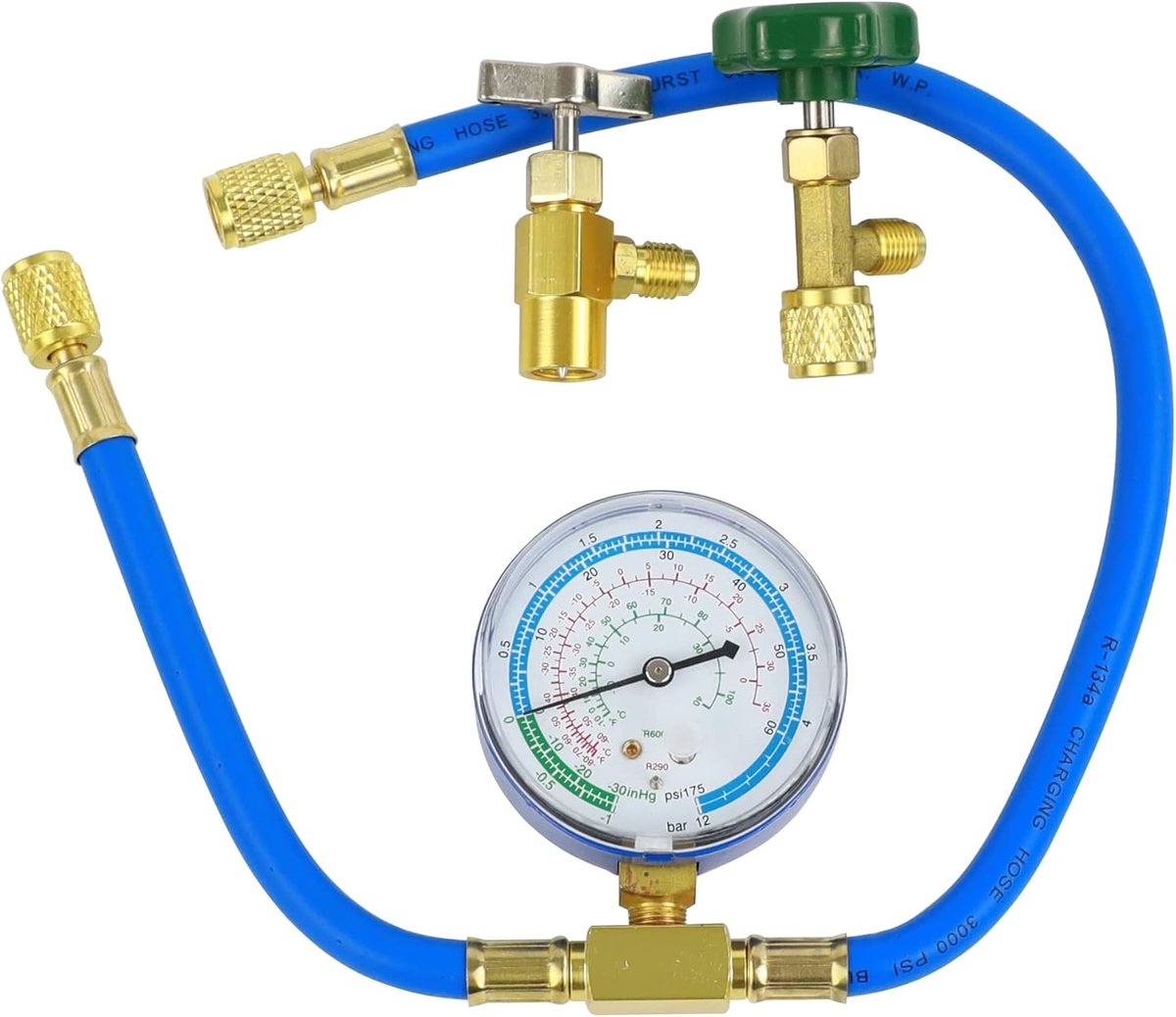 Opladen slang en meter set - 1/2" ACME can tap - 600 PSI werkdruk - Geschikt voor R290/R600A - ShopVlot