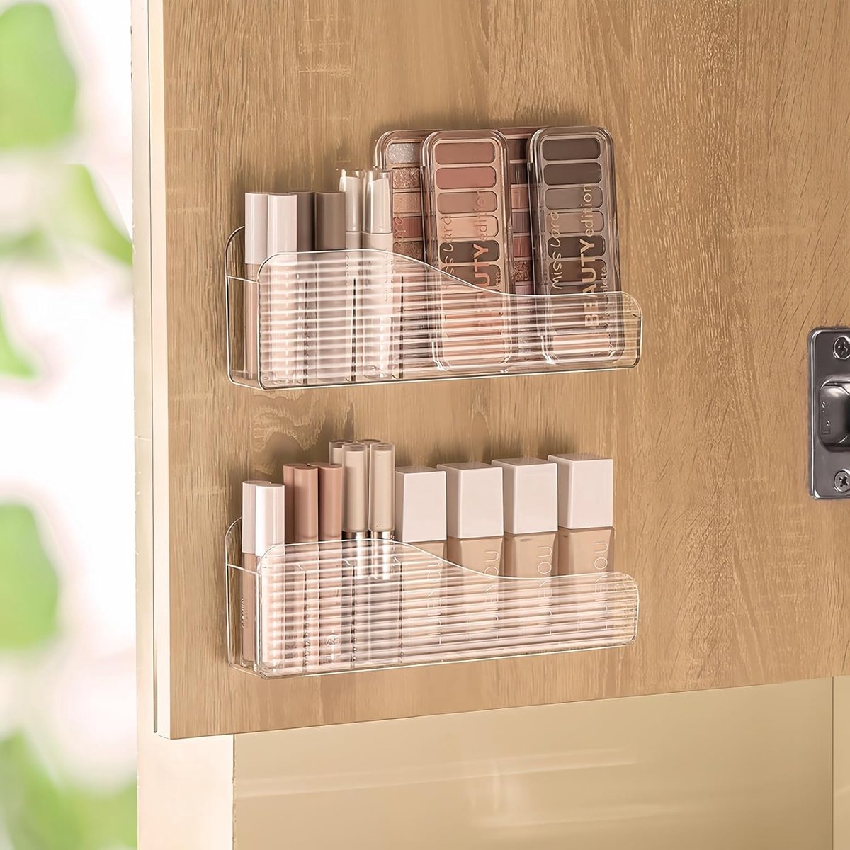 Makeup Organiser 2 Stuks - Transparant Plastic - Duurzaam en Handig - Perfect voor Badkamer of Dressing Table - ShopVlot