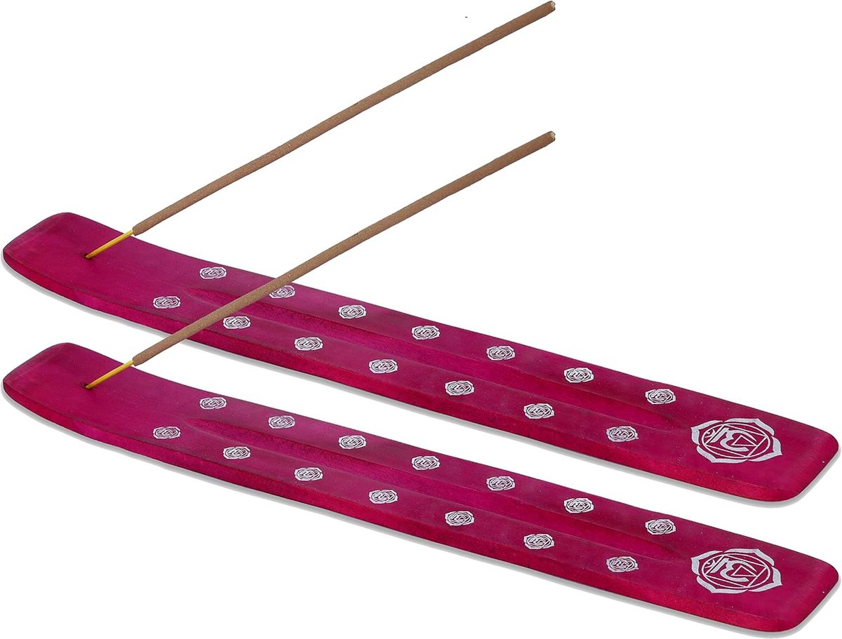 Incehouder - Handgemaakt Hout - Hartvorm Roze - Ideaal voor Aromatherapie - ShopVlot