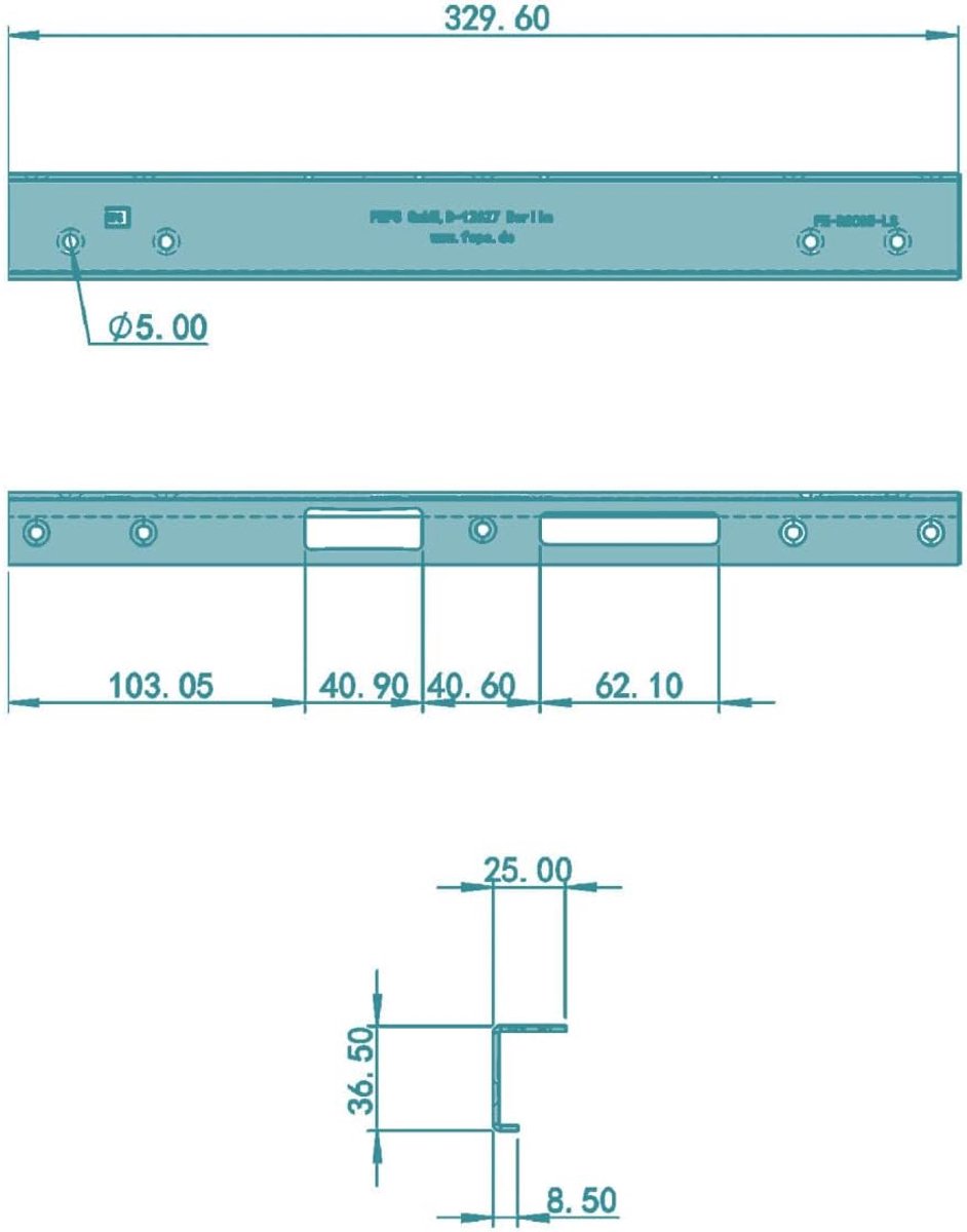 Hoeksluitplaat 330x25x36cm - RVS geborsteld - Voor DIN rechtsdeuren - Duurzame reparatie - ShopVlot