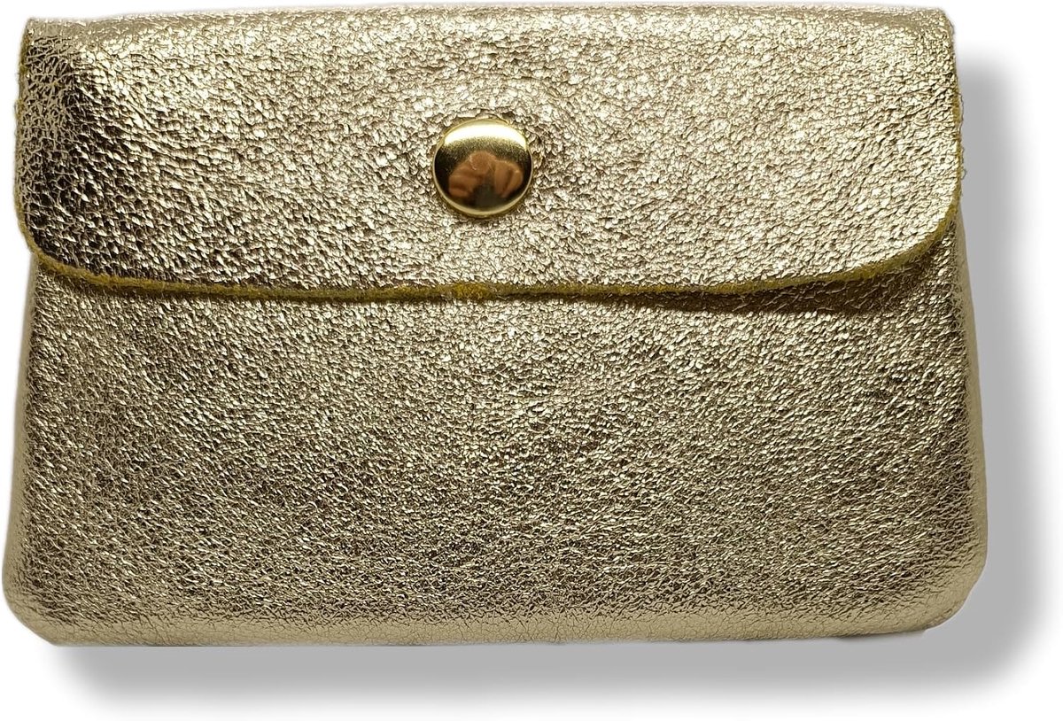 Dames Iriserende Leren Portemonnee - Metallic - 3 Compartimenten - Ideale Formaat voor Veiligheid - ShopVlot