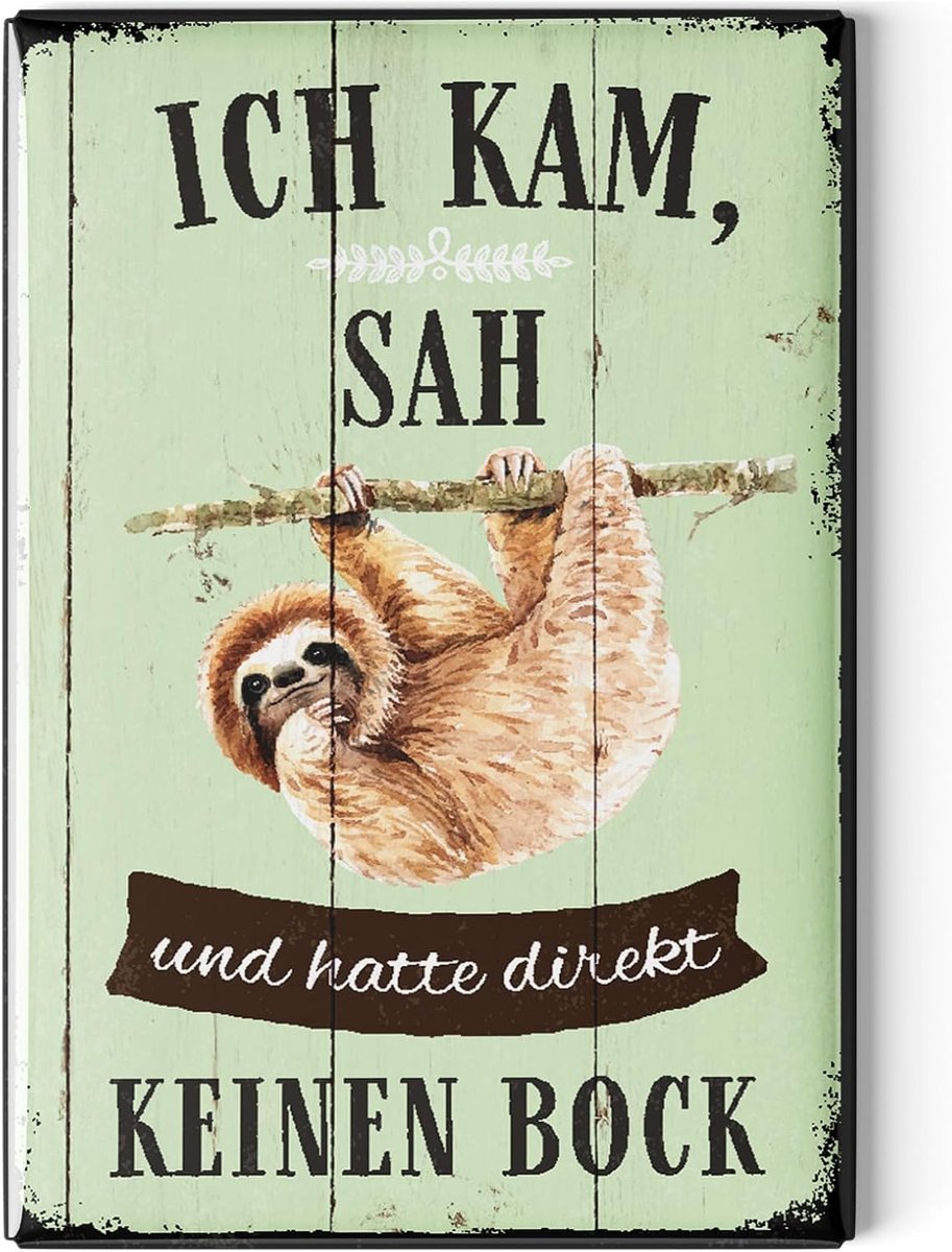 Fridge magnets grappig 8 x 5,5 cm - sloth, SAH, comb, bock - retro ontwerpen voor je keuken - ShopVlot