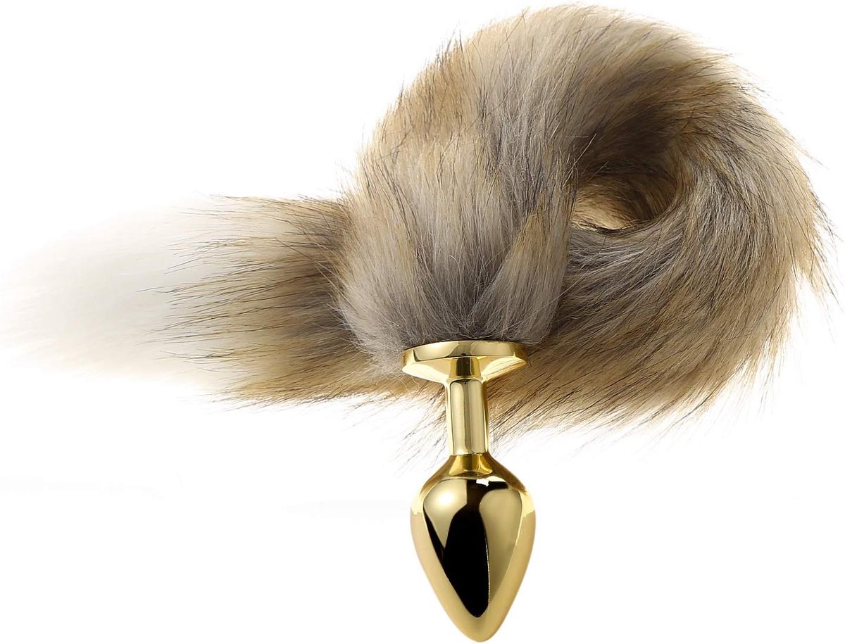 Buttplug met Vosstaart - Aluminium en Synthetisch Vezel - Verwarmbaar en Afkoelbaar - Ideaal voor Fetish Spel - ShopVlot