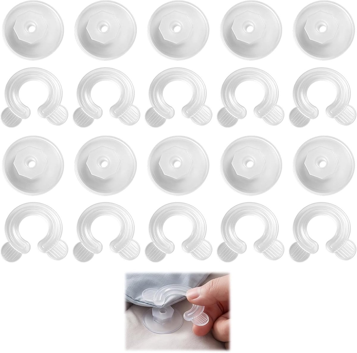 Dekbedclips 10 stuks - duurzame antislip dekbedhouders - eenvoudig te gebruiken - perfecte fixatie - ShopVlot