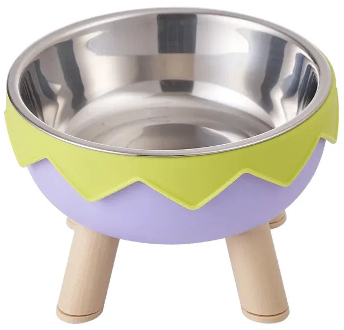 Claoner Voerbak voor honden katten - Met antislip bodem - 2-in-1 voer- en waterbak - Afneembaar - Veelkleurig - Groen